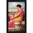 thumbnail image 1 of Absence Makes the Heart Grow Fonder 24x40 Large Black Ornate Wood Framed Canvas Art by John William Godward, 1 of 2