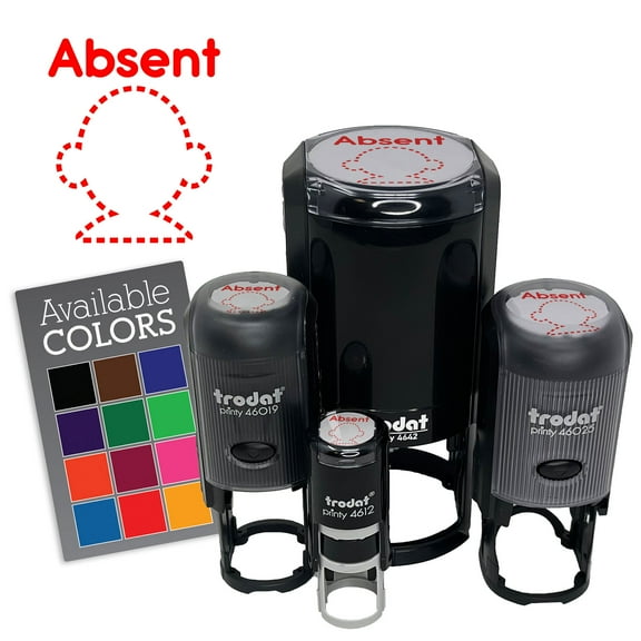 Absent Student School Self-Inking Rubber Stamp for Stamping Ink Stamper Crafting Planners - 1/2 Inch Mini - Black Ink