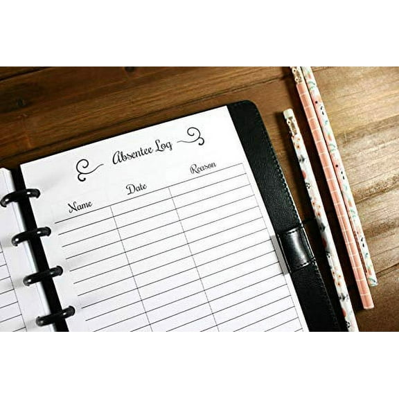 Absentee Log for 8 Disc Planners