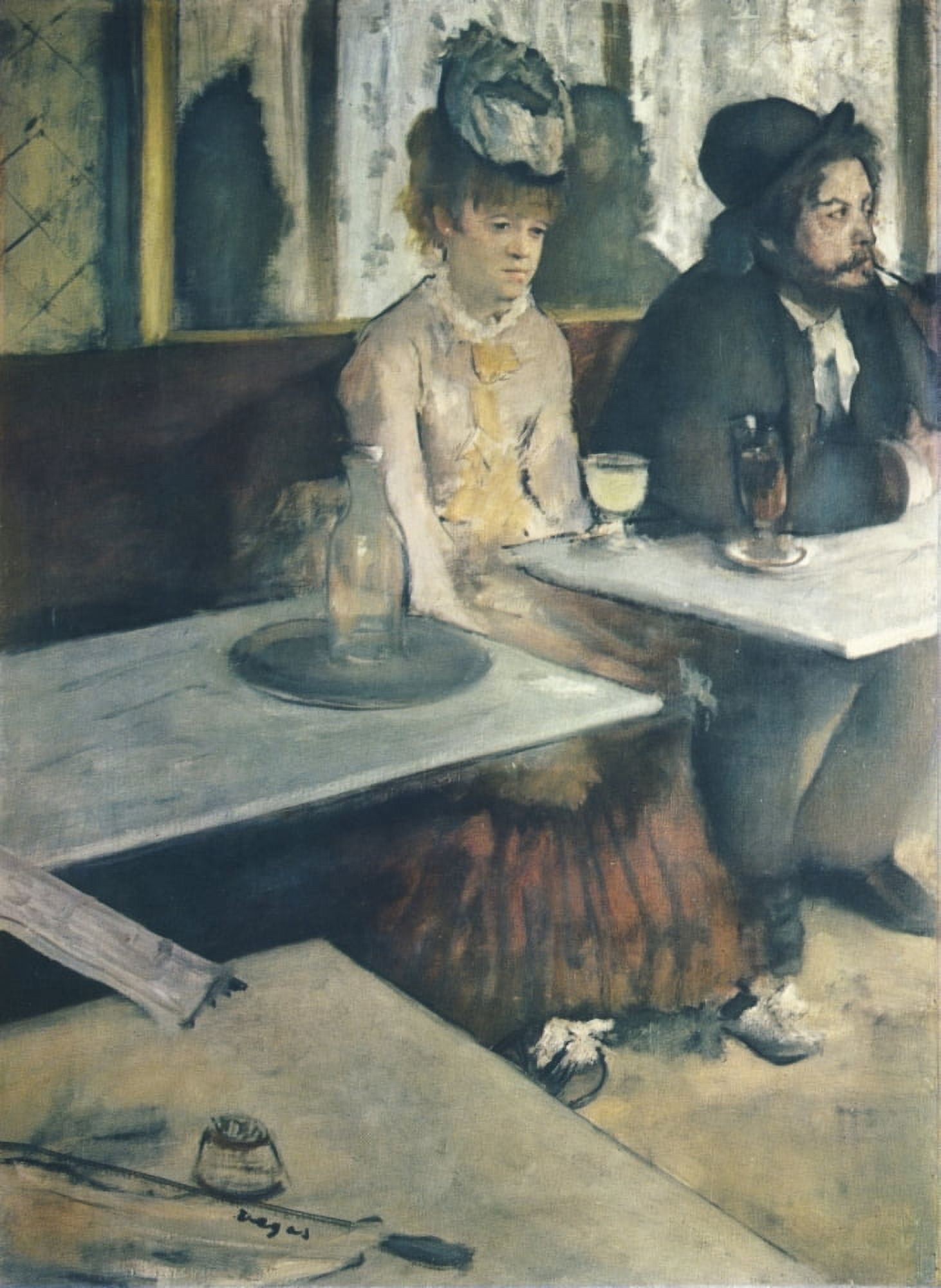 Absinthe 1876 Canvas Art - Edgar Degas (24 x 36)