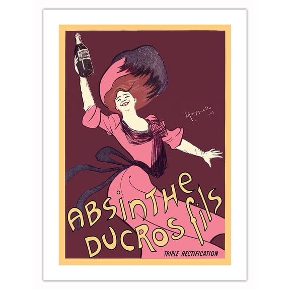 Absinthe Ducros Fils - Triple Rectification - Vintage French Advertising Poster by Leonetto Cappiello c.1901 - Bamboo Fine Art 290gsm Paper (Unframed) 12x16in