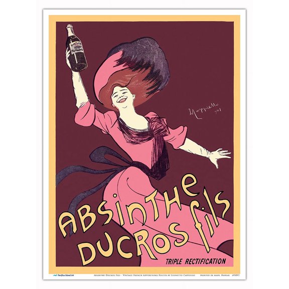 Absinthe Ducros Fils - Triple Rectification - Vintage French Advertising Poster by Leonetto Cappiello c.1901 - Master Art Print (Unframed) 9in x 12in