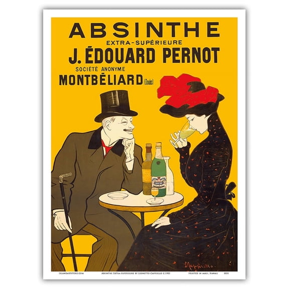 Absinthe Extra-Superior (Absinthe Extra-Supérieure) - J. Édouard Pernot Brand - Vintage Advertising Poster by Leonetto Cappiello c.1905 - Master Art Print (Unframed) 9in x 12in