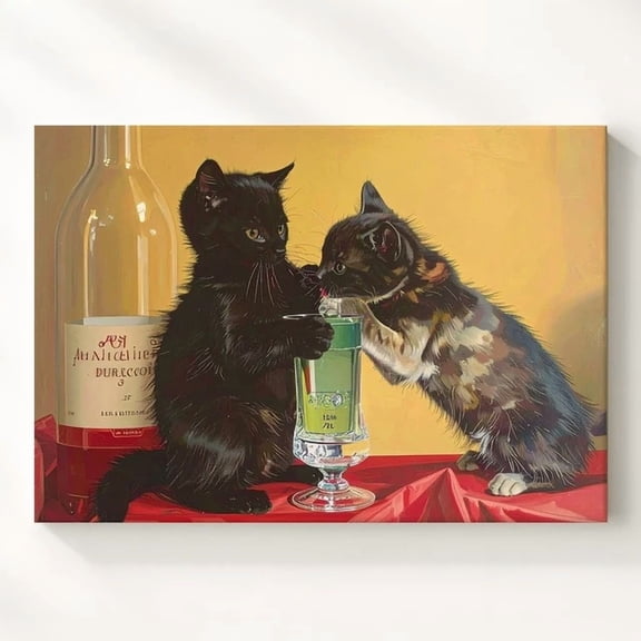 Absinthe Kitten Poster Vintage French Cat Art Some Images Whisper Wall Art