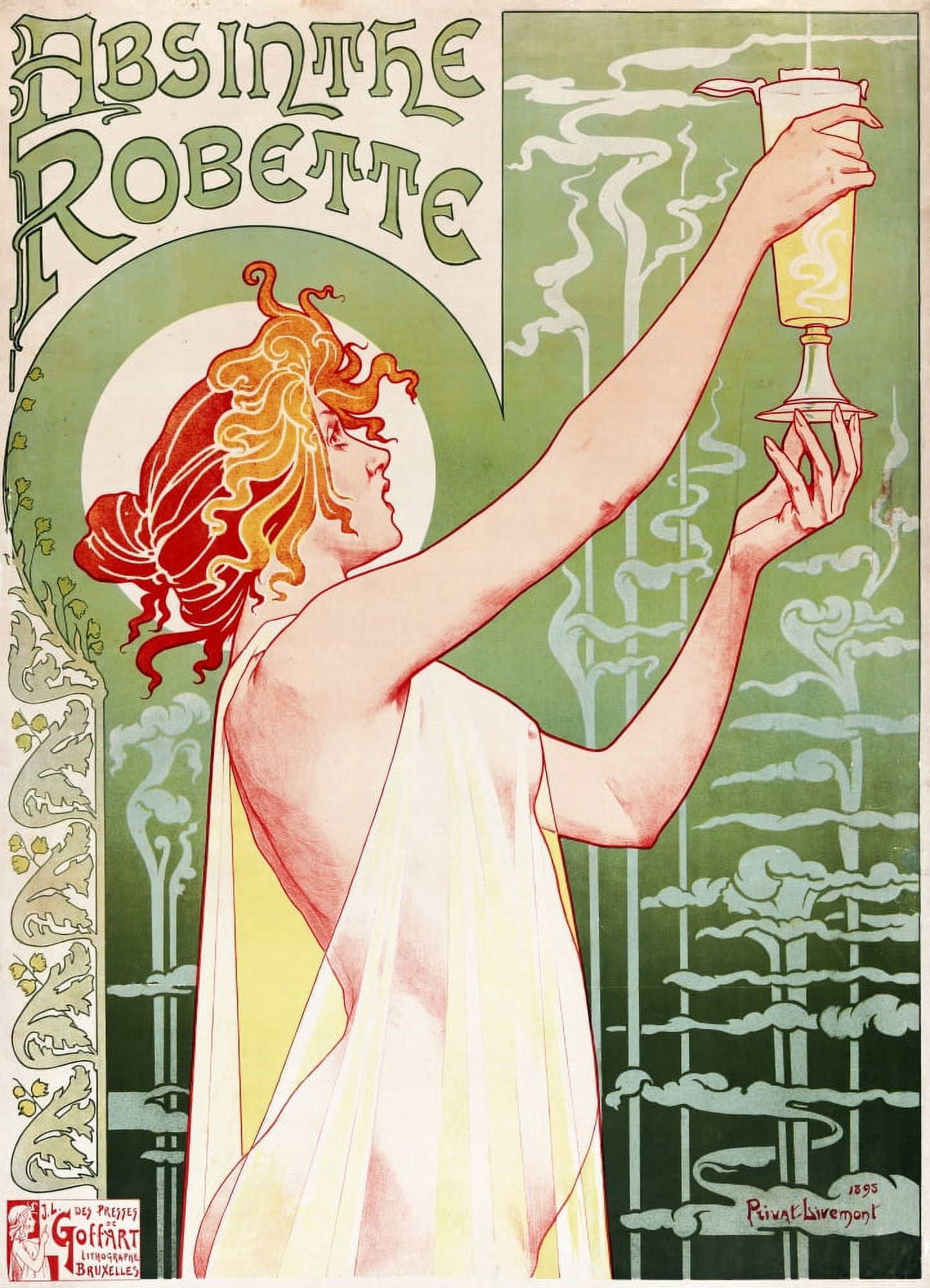 Absinthe Robette 1896 Canvas Art - T Privat-Livemont (24 x 36)