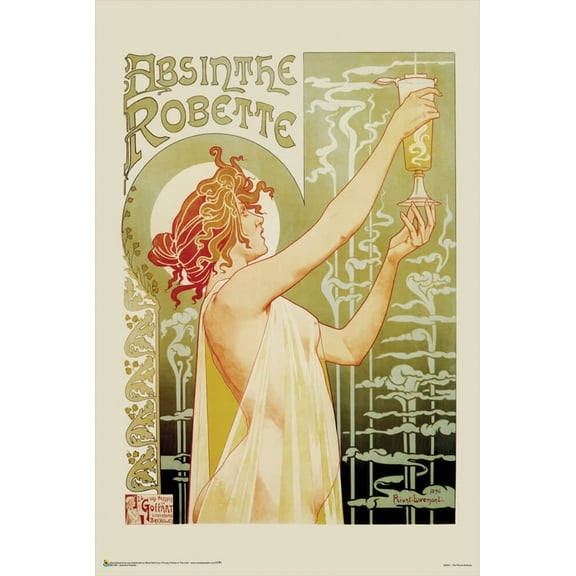 Absinthe Robette by Henri Privat-Livemont 24.5" x 36.5" Laminated