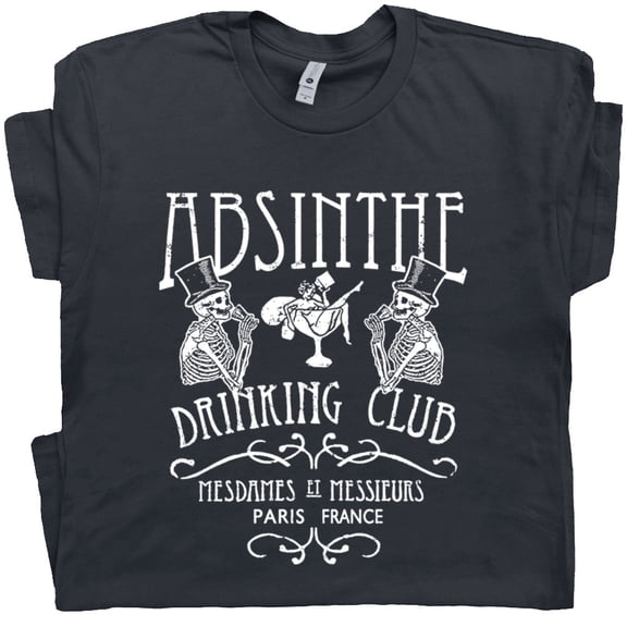 Absinthe T Shirt Paris France Cool Drinking Bar Tee For Men Women Famous Pub Vintage Graphic Fairy Poster Alcohol Van Gogh