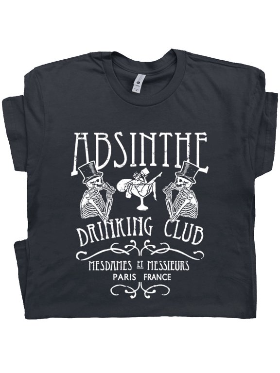 Absinthe T Shirt Paris France Cool Drinking Bar Tee For Men Women Famous Pub Vintage Graphic Fairy Poster Alcohol Van Gogh