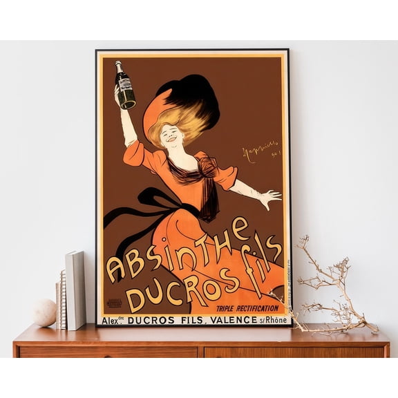 Absinthe Vintage Art Print, Classic Art Nouveau French Poster, Absinthe Liquor Poster Wall Art, Modern Wall Decor, 24x36 UNFRAMED