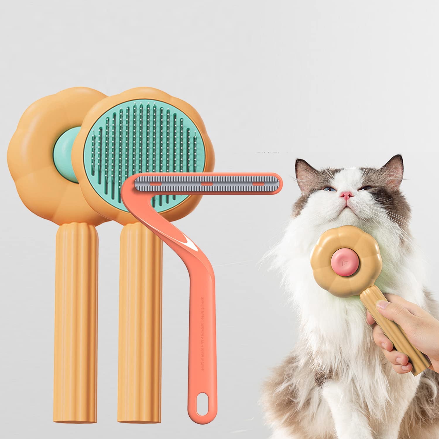 Curated visual reference: Gallery Detail: Absob Pet Hair Deshedding Tool Grooming Brush For Cats Dogs