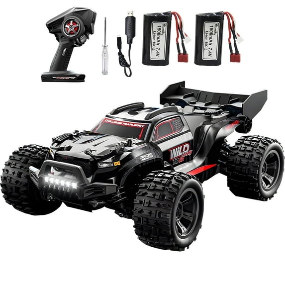 Absoke 1/16 RC Offroad Truck - Durable Beginner RC Car, High Speed 40 Km/h, Remote Control Monster Truck with 2 Rechargeable 7.4V 1500 mAh Batteries,Gifts for Adult and Boys