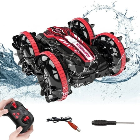 Absoke Toys for Boys Age 5-12, Amphibious RC Car for Kids Remote Control Boat Waterproof Gifts Pool Toy