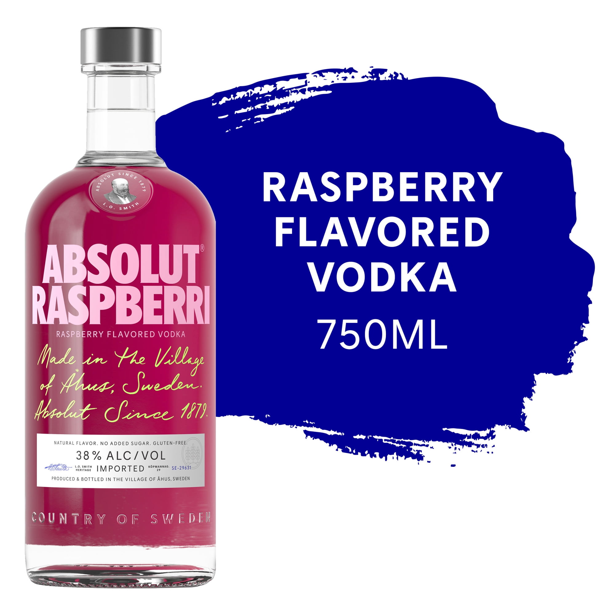 Absolut Raspberri Flavored Vodka, 750 mL Bottle, 40 ABV