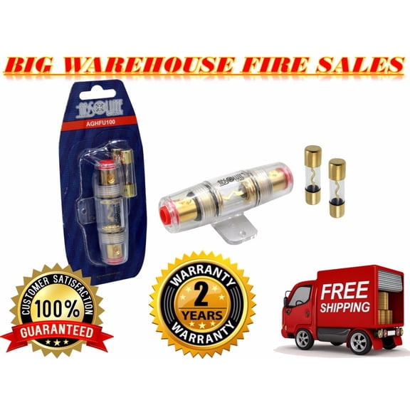 IMC Audio 100 Amp Inline AGU Fuse Holder Fits 4, 8 & 10 Gauge Wire