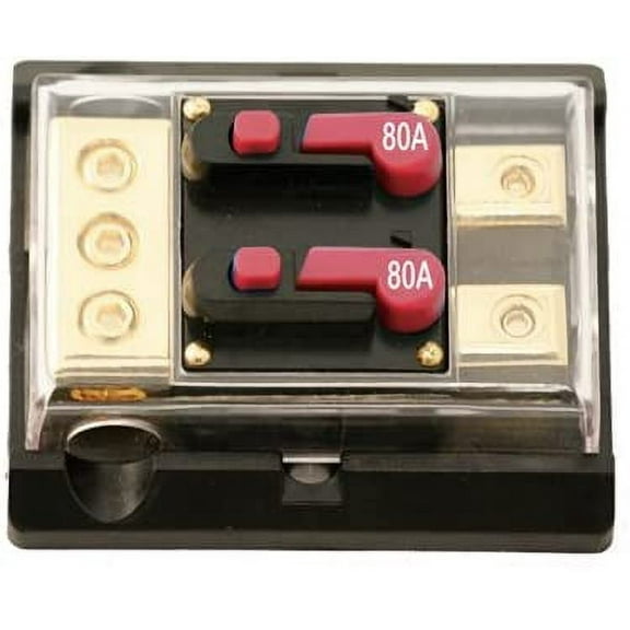 Absolute 2DCB40 Circuit Breaker 40 Amp 2 Gang 3x4 Gauge Input 2x8 Gauge Output