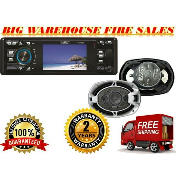 Absolute 3.5" Car Stereo DVD/CD/MP3/AM/FM Player & Pair of 6X9" speaker