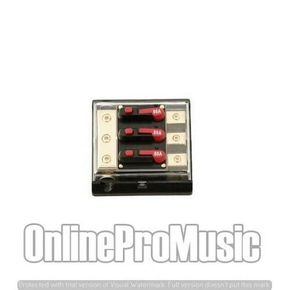 Absolute 3DCB50 Circuit Breaker 50 Amp 3 Gang 3x4 Gauge Input 2x8 Gauge Output