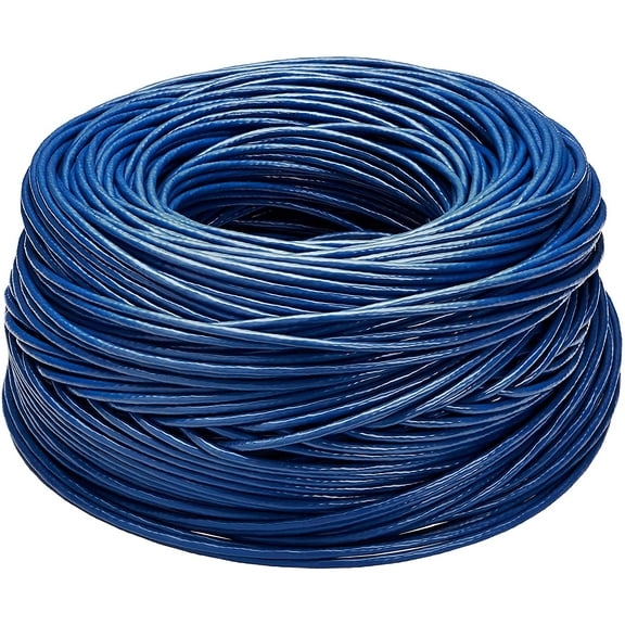 Absolute 500' Cat6 Ethernet Blue Bulk Network Cable 23AWG 600Mhz UL Bare Solid Copper Wire UTP 500' Blue