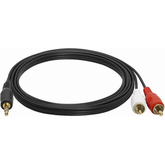 Absolute 6 Feet Y Cable Splitter 1-Mini Plug, 2-Rca Plugs