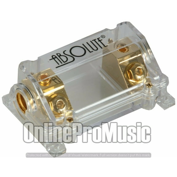 Absolute ANH0 Gold ANL Fuse Holder w/ Clear Cover 1/0 AWG Input & 1/0 AWG Output