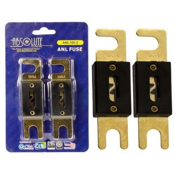 Absolute ANL100-2, 2 Pack ANL Fuses 100 Amp Gold Plated
