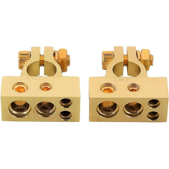 Absolute BTG300PN 0/2/4/6/8 AWG Gold Single Positive & Negative Power Battery Terminal Connectors