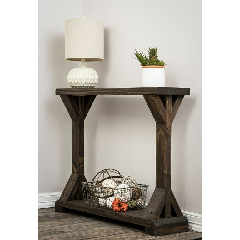 Rustic luxe small wooden sofa table by del hutson designs discount
