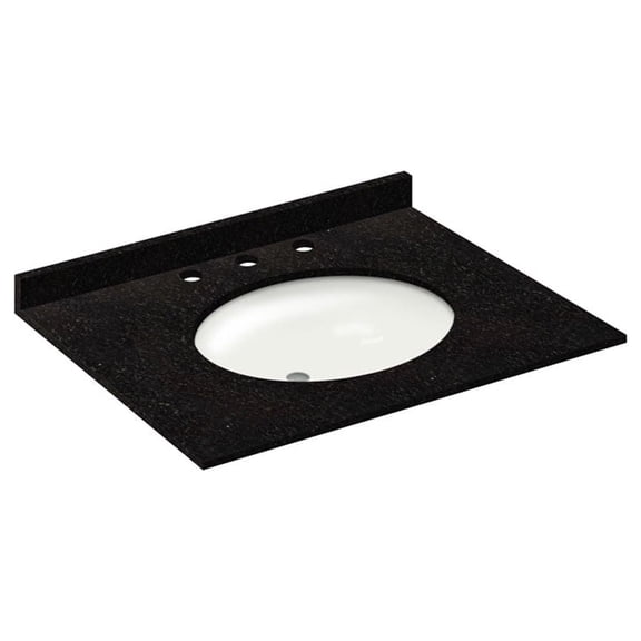 Absolute Black 31x22 with Backsplash (8 in Spread)