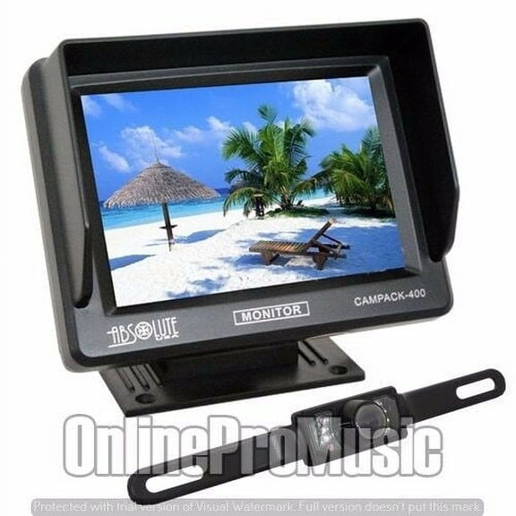 Absolute CAMPACK-400 4In TFT/LCD Rear Monitor w/ Rear View Night Vision Camera
