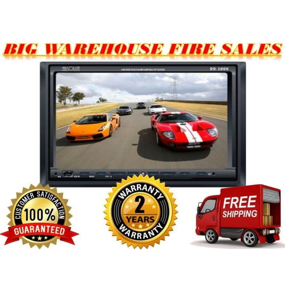 Absolute DD-1000 7-Inch Double Din DVD / CD / MP3 / USB & TOUCH Screen