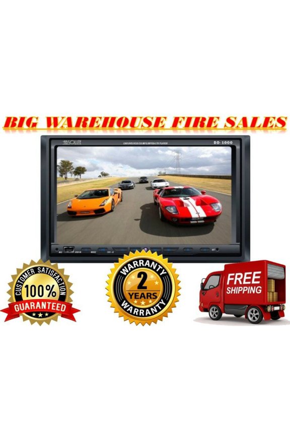Absolute DD-1000 7-Inch Double Din DVD / CD / MP3 / USB & TOUCH Screen