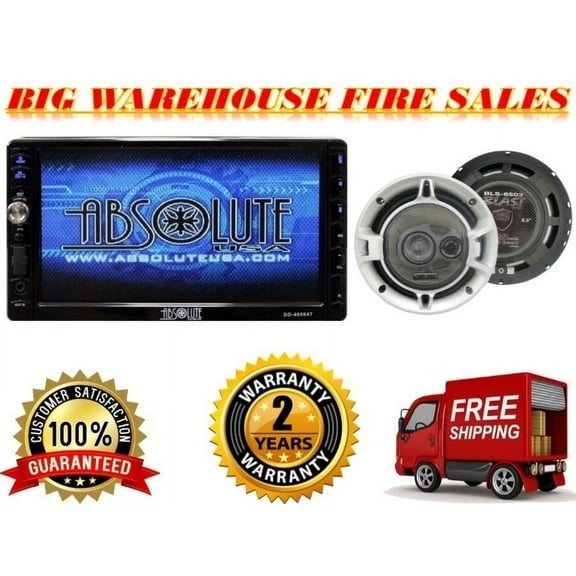 Absolute DD-4000ABT 7-Inch Double Din DVD / CD / MP3 / USB / BLUETOOTH w Speaker