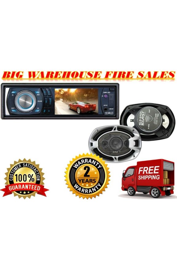 Absolute DMR380BTAD DVD/CD/MP3/AM/FM Player & Pair BLS-6904 6X9" speaker