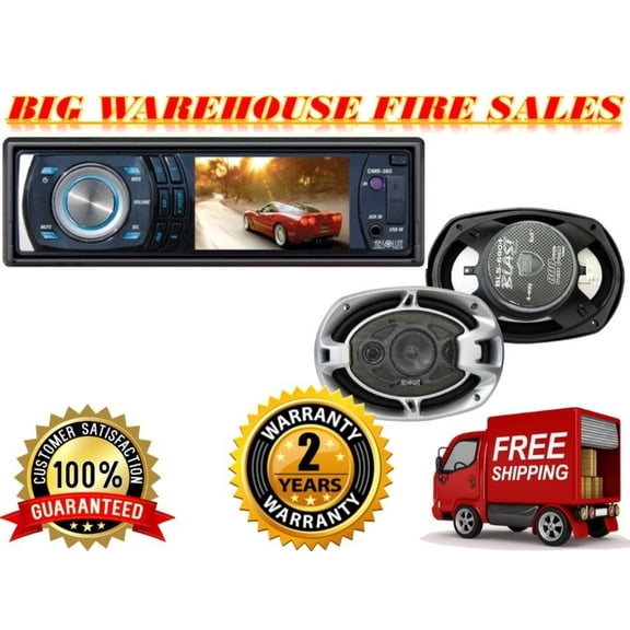 Absolute DMR380BTAD DVD/CD/MP3/AM/FM Player & Pair BLS-6904 6X9" speaker