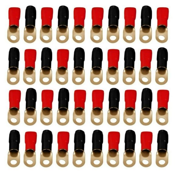 Details about Absolute GRT00-100 1/0 Gauge Crimp Ring Terminals Connectors 100-Pack (Red Black)