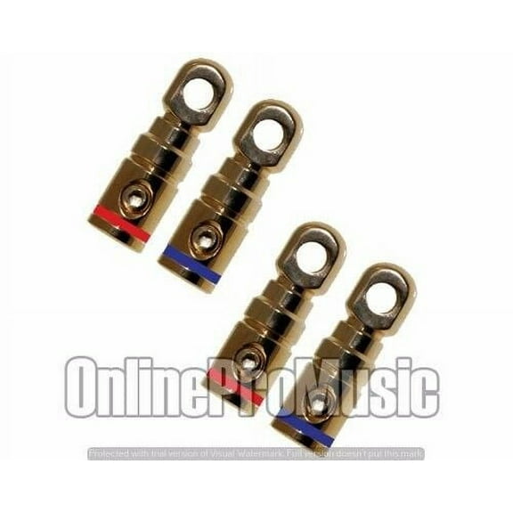 Absolute GRT102-4 2 Pair 2 Gauge Gold Power Ring Terminal