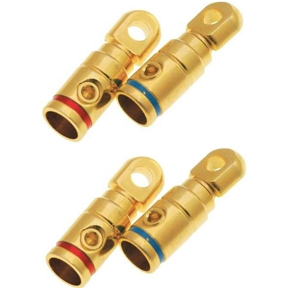 Absolute GRT102-4 2 Pair 2 Gauge Gold Power Ring Terminal
