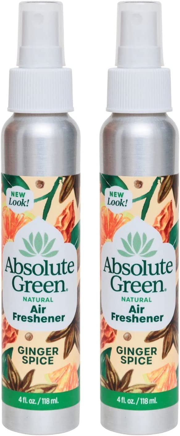 Absolute Green 100 Natural Air Freshener Room Spray, GINGER SPICE, Non