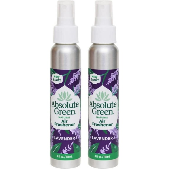 Absolute Green Air Freshener Room Spray, Covers Odors, Lavender Scent, (2 Count) 4oz