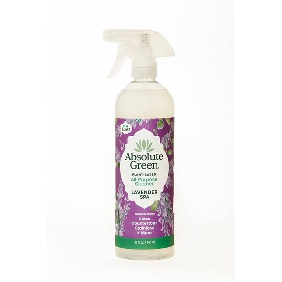 Absolute Green All Purpose Cleaner Spray, Multi-Surface Cleaner, Safe Around Kids + Pets, Lavender Spa Scent, (1 Pack) 25oz