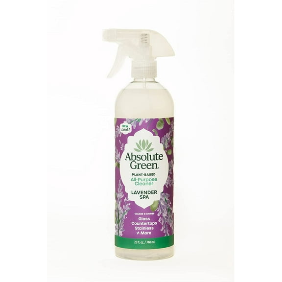 Absolute Green  All Purpose Cleaner Spray,  Multi-Surface Cleaner, Safe Around Kids + Pets, Lavender Spa Scent, (1 Pack)  25oz