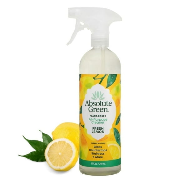 Absolute Green All Purpose Cleaner Spray, Multi Surface, Safe around Kids and Pets, Natural Lemon Scent, 25 oz