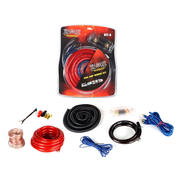 Absolute KIT0RD Complete 0 Gauge Amp Kit with RCA Interconnect Cable (Red)