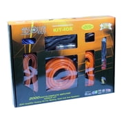 Absolute KIT4OR AMP KITComplete PRO Marine Auto Car RV 4 Gauge 2000 Watts Amplifier Complete Installation Amp Kit Power Wiring with Orange Accent Color Scheme