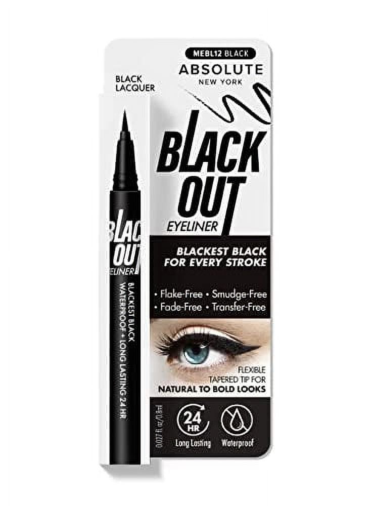 Absolute New York MEBL12 Black Out Eyeliner, Flexible Tapered Tip, Flake Free, Smudge Free