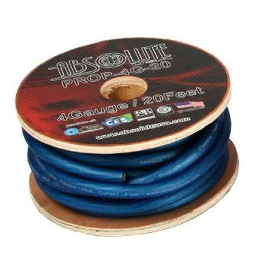 Absolute PROP4G50BL 4-Gauge Ultra Flexible Power Cable, 50 Feet (Blue)