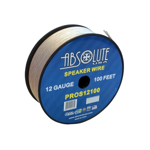 Absolute PROS12100 12 Gauge 100FT PRO PA DJ Car Home Marine Audio Speaker Wire Cable