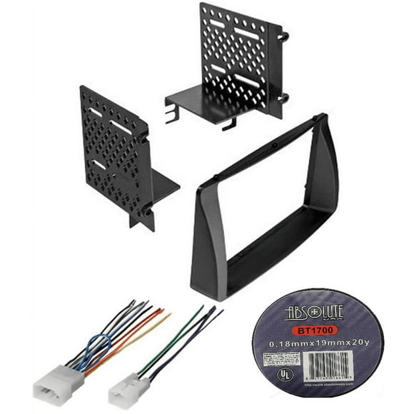 Absolute Package4 Car Stereo Installation Kit Compatible with Toyota Corolla 2003 – 2008 In-Dash Mounting Kit, and Harness for Double Din Radio Receivers