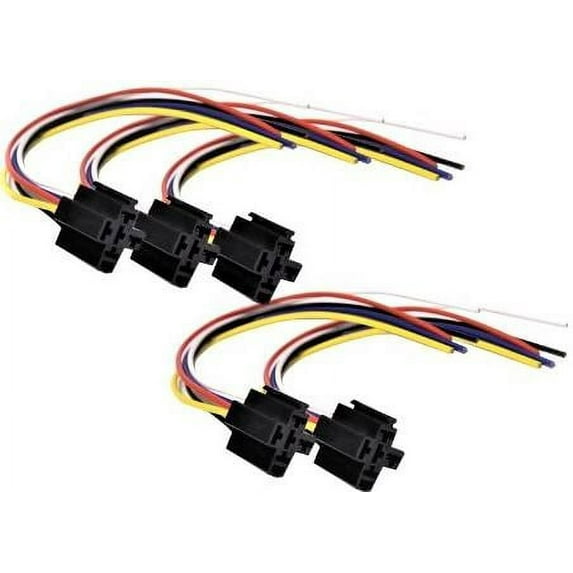 Absolute SRS155-5 5 Set 5-Pin 12 VDC Relay Socket Interlocking Style with 12" Lead Each