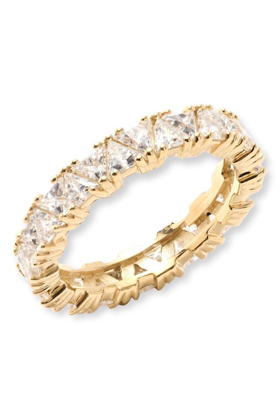 Sterling Silver 3mm Triangle Eternity Ring, Size 7